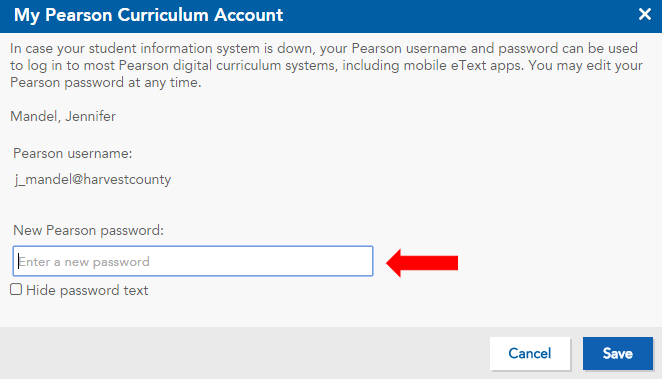 Account link pop up window