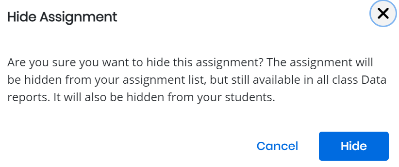 can you hide an assignment in google classroom