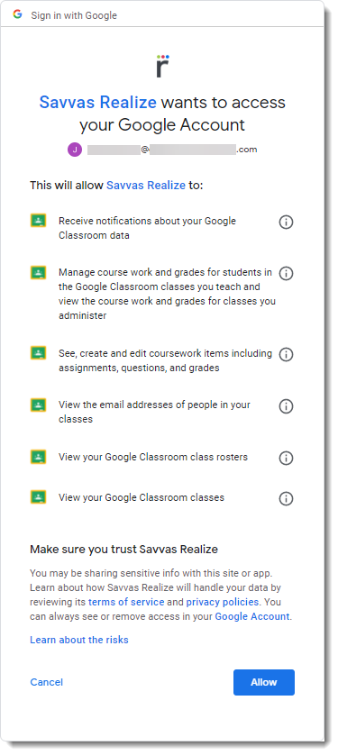 Sign In to Google Classroom