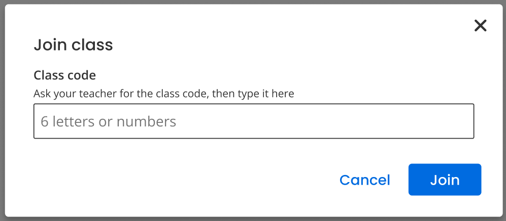 Join a Class with a Class Code
