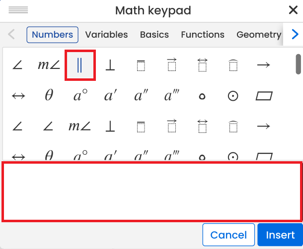 Math Assessment Keypad